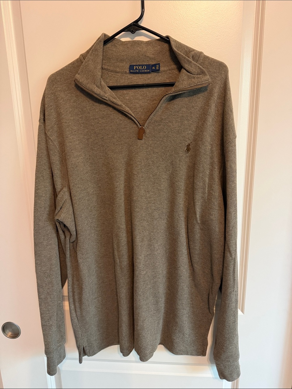 Polo by Ralph Lauren Men’s light brown Quarter-Zip Sweater